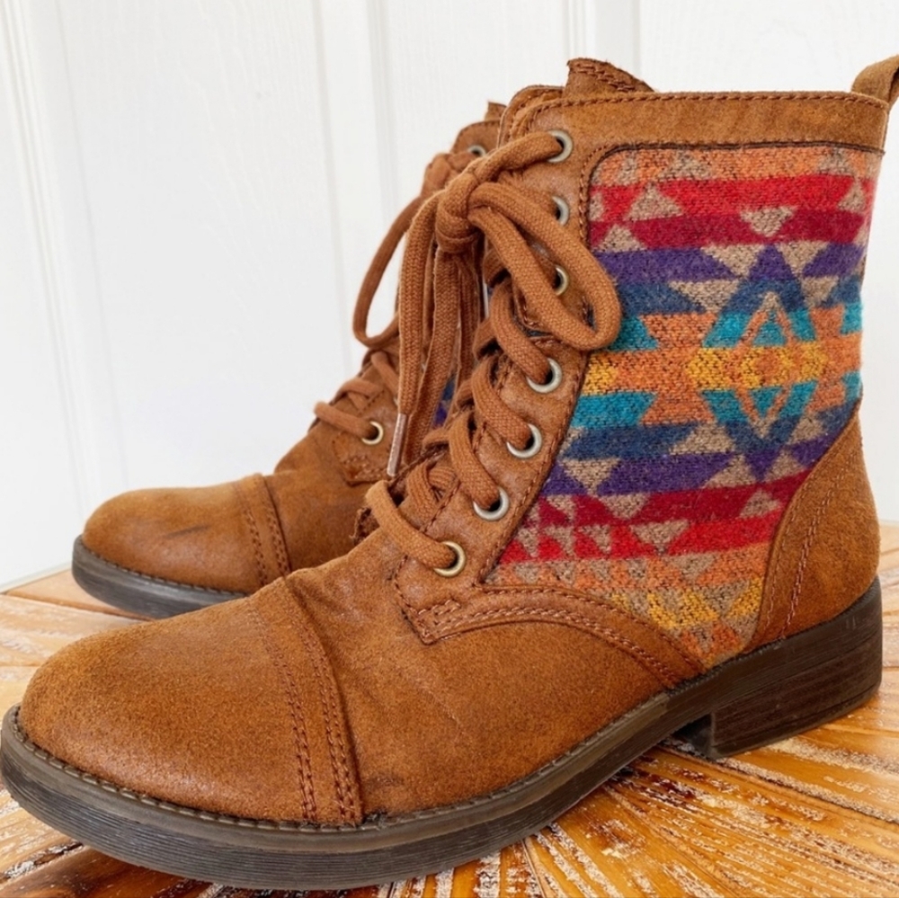 Mossimo Supply Co. Aztec print combat boots